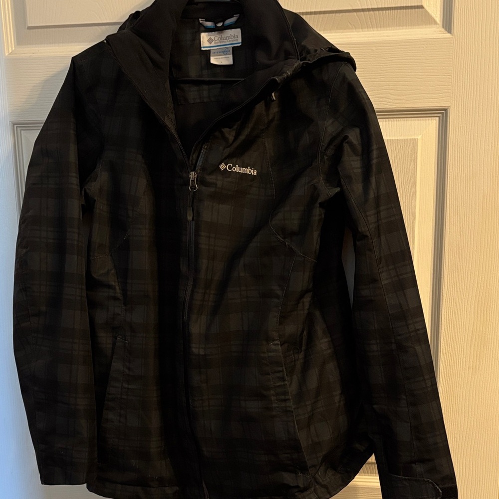 Columbia Men's Plaid Black Raincoat - Picture 1 of 7